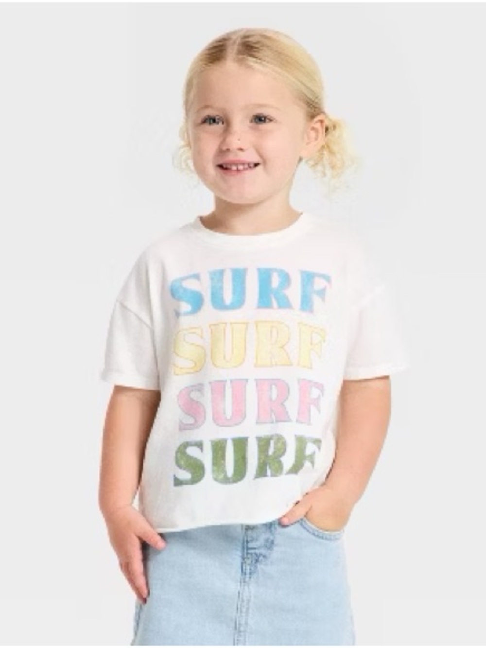 Kids Grayson Mini White Coastal Surf Graphic Tee / Tshirt